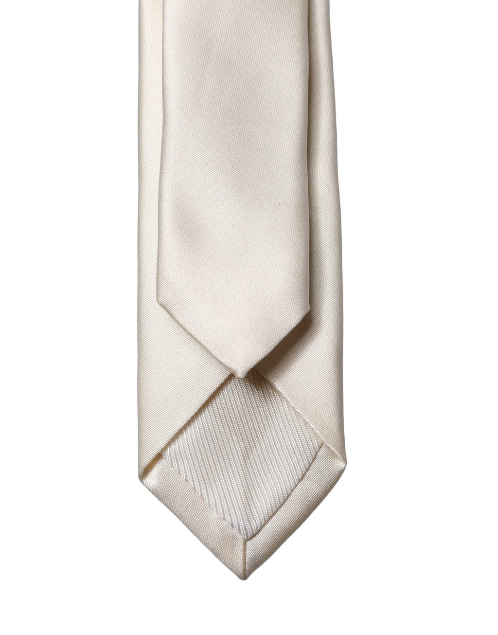 Dolce & Gabbana Off White Uni 100% Seide Verstellbare Herren Krawatte