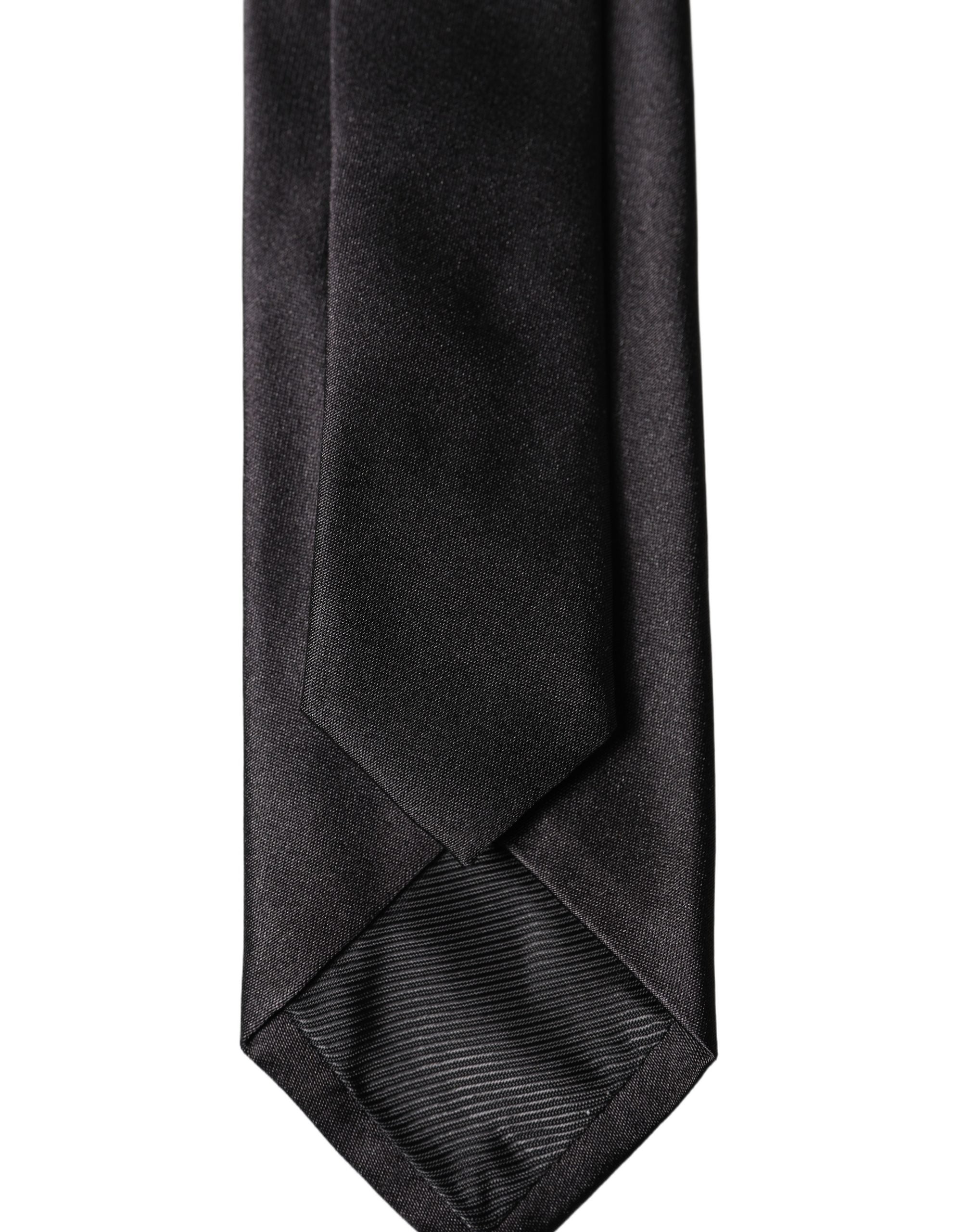 Dolce & Gabbana Schwarze Seidenkrawatte für Herren, 100% Seide, verstellbar