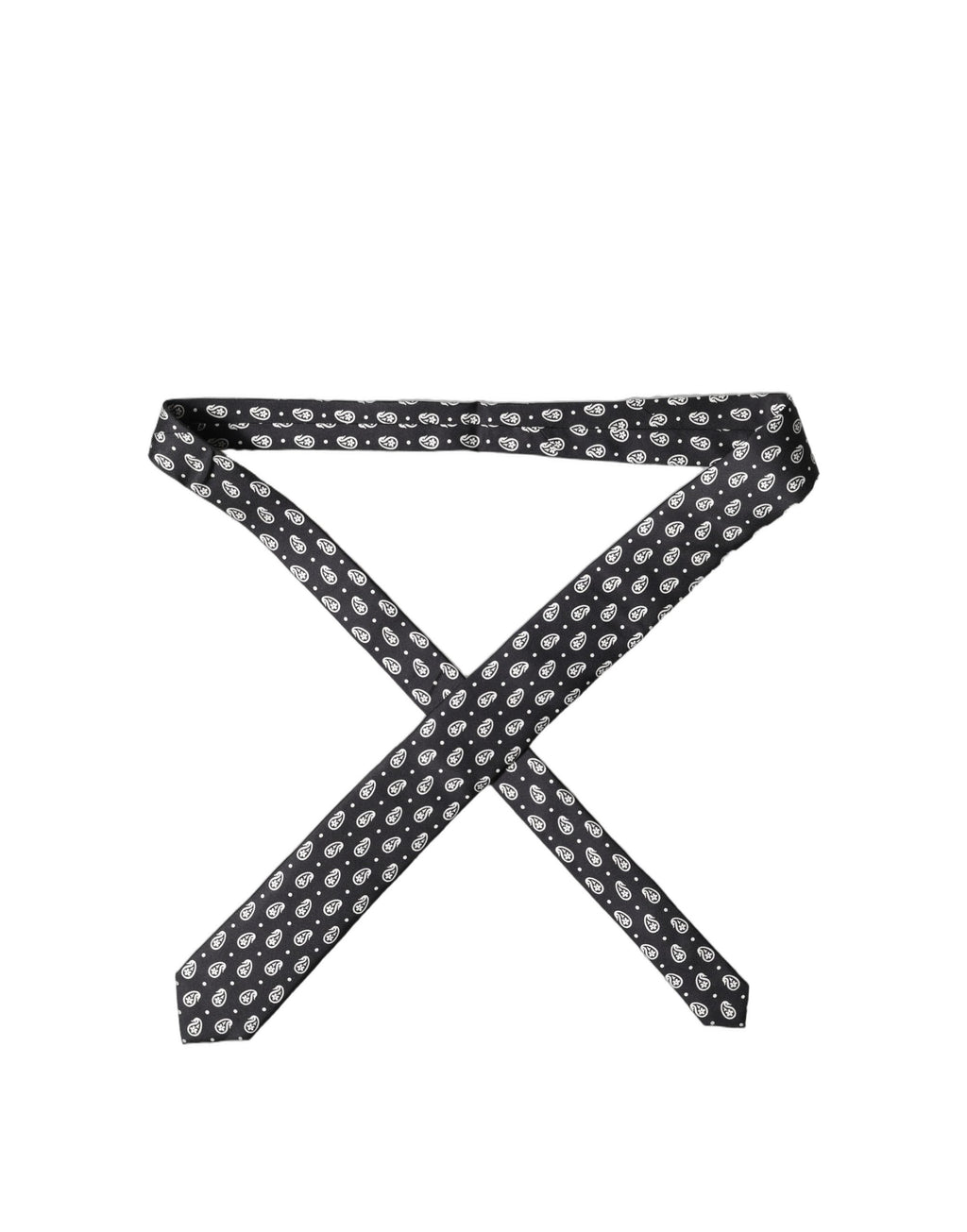 Dolce & Gabbana Schwarze Paisleymuster 100% Seide Verstellbare Herren Krawatte