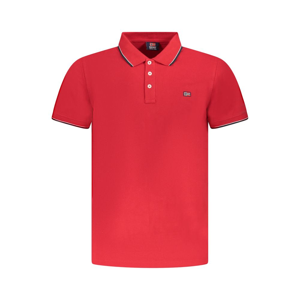 Norway 1963 Rotes Baumwoll-Poloshirt für Herren
