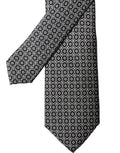 Dolce & Gabbana Schwarze und weiße gemusterte Seiden-Krawatte für Herren, verstellbar