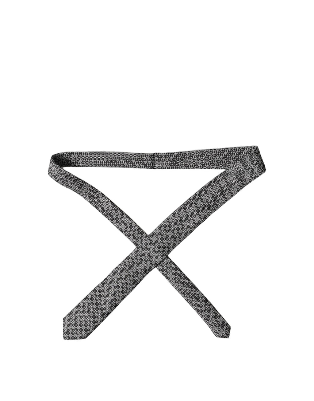 Dolce & Gabbana Schwarze und weiße gemusterte Seiden-Krawatte für Herren, verstellbar