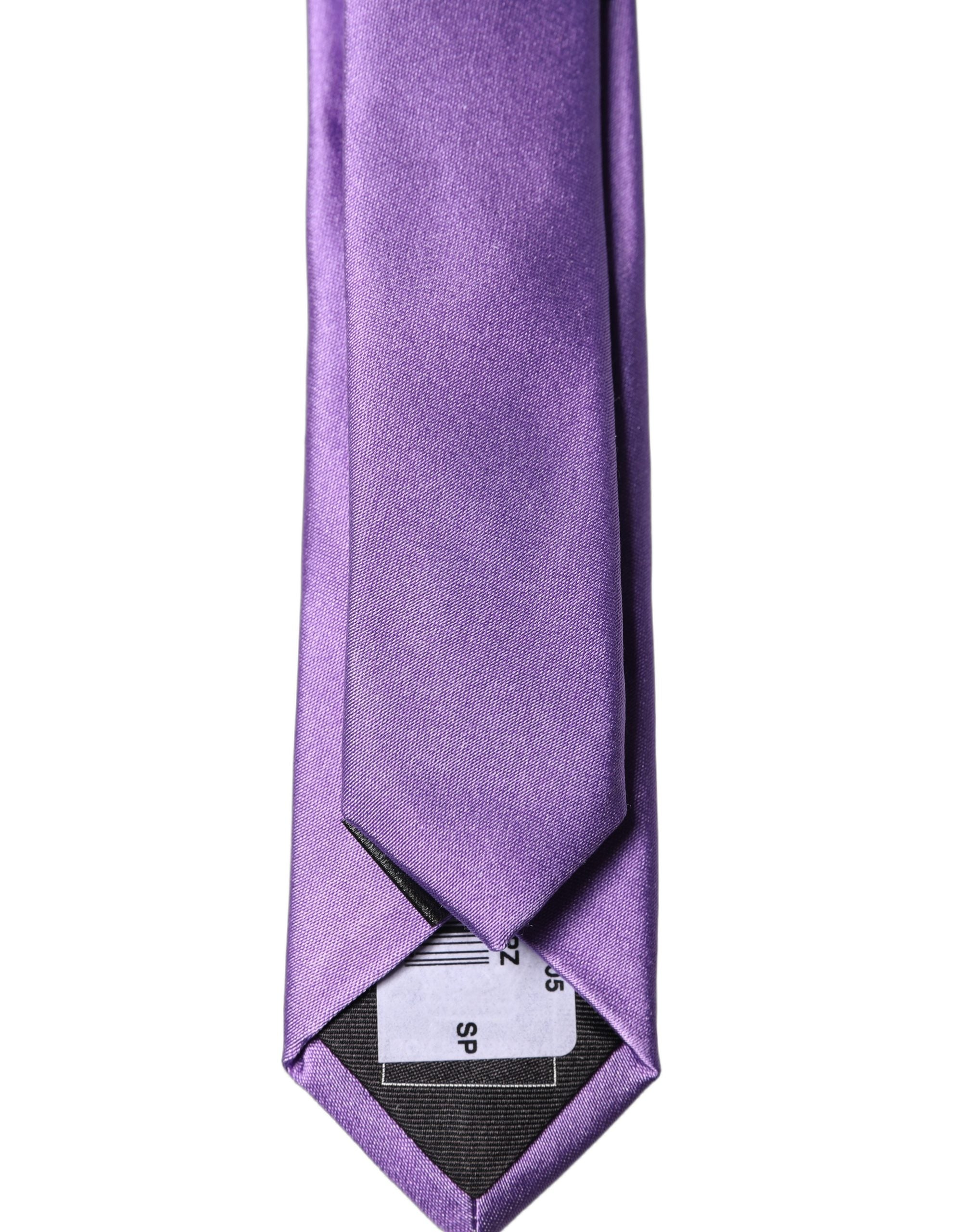 Dolce & Gabbana Violette Seidenkrawatte, 100% Seide, Verstellbar, Herren