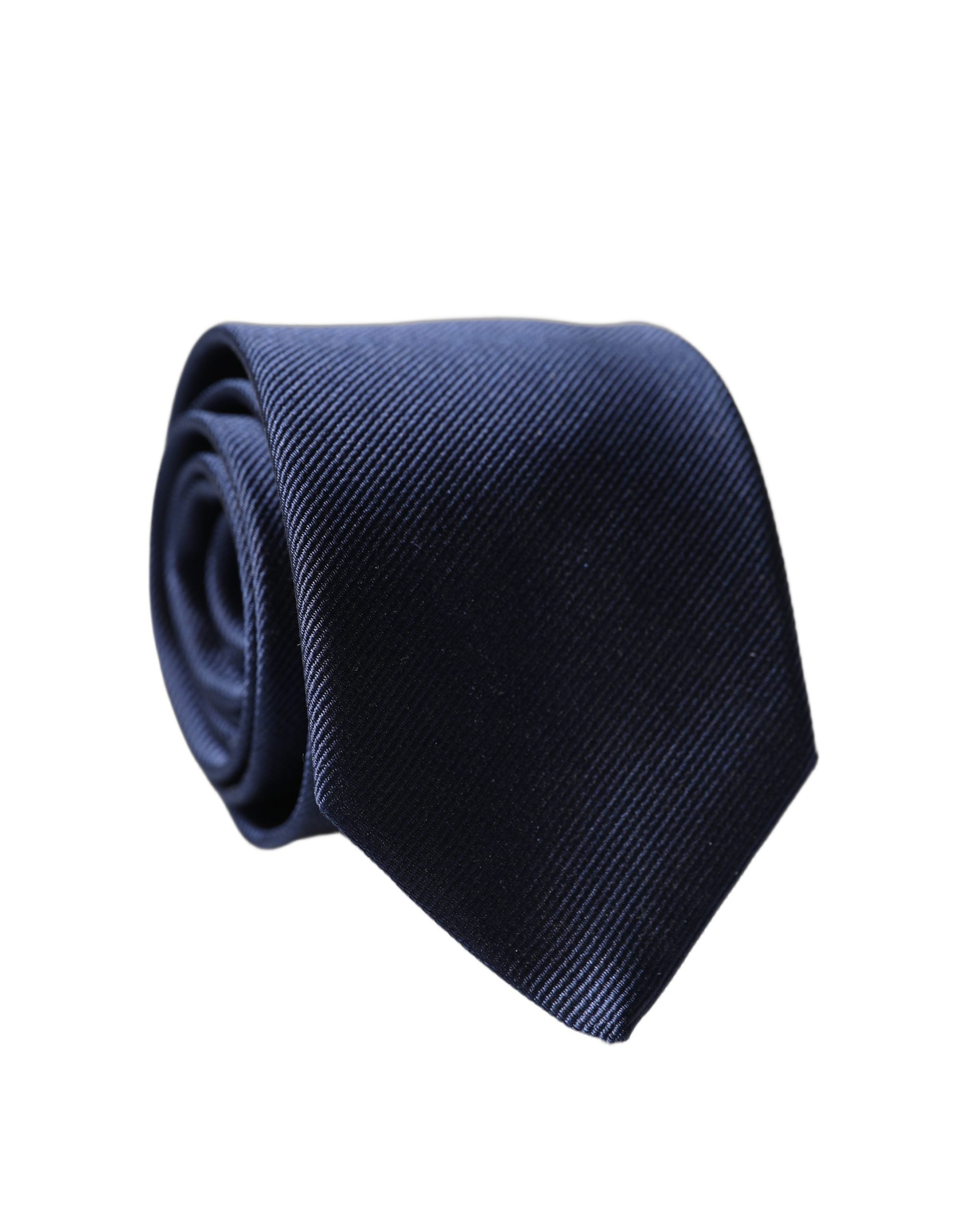 Dolce & Gabbana Marineblaue einfarbige Krawatte aus 100 % Seide für Herren, verstellbar