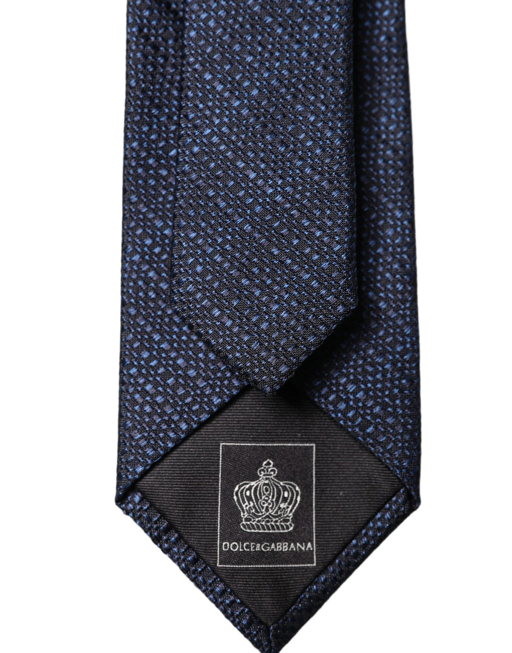 Dolce & Gabbana Marineblaue Krawatte aus Seide mit Textur, verstellbar, zum Binden