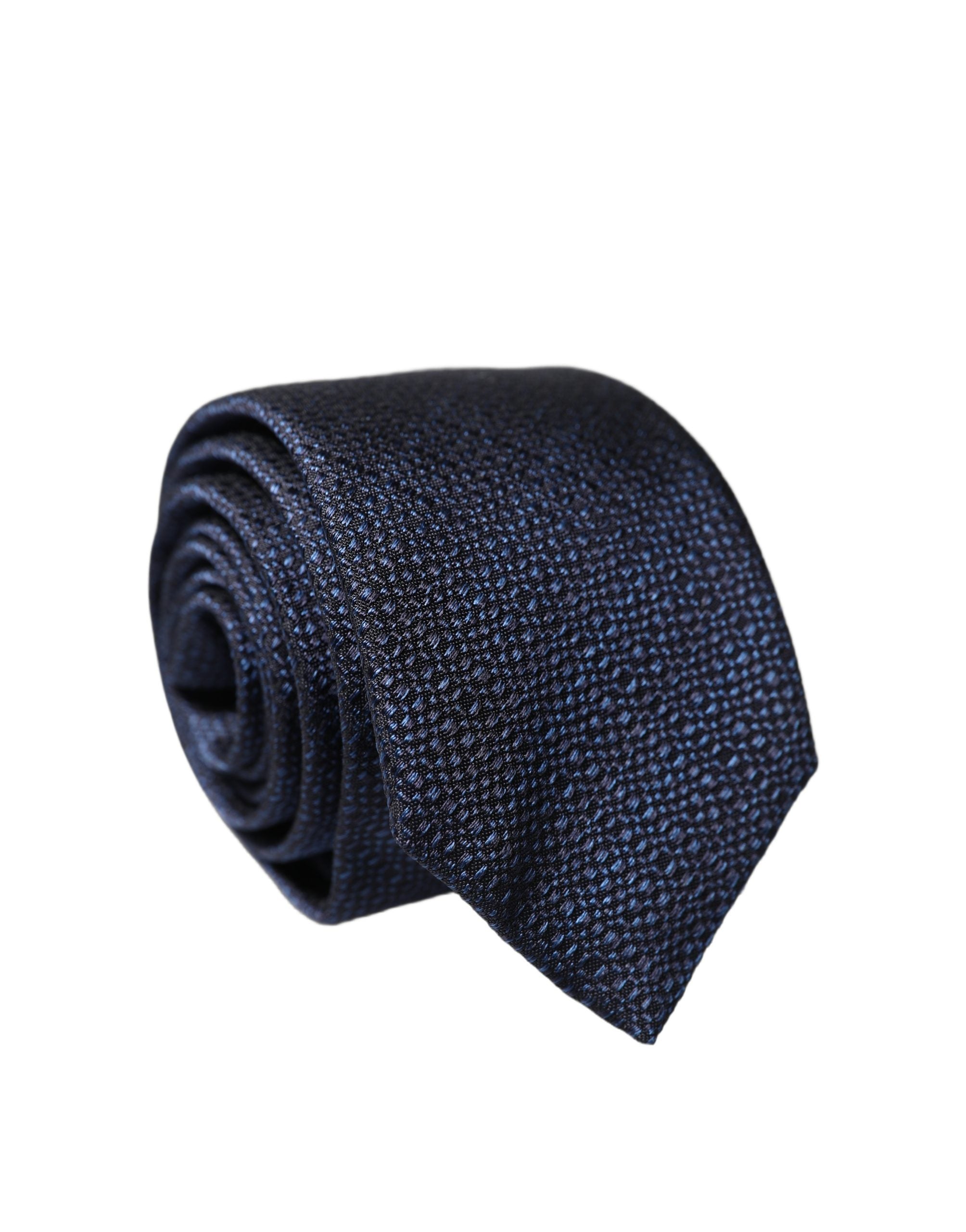Dolce & Gabbana Marineblaue Krawatte aus Seide mit Textur, verstellbar, zum Binden