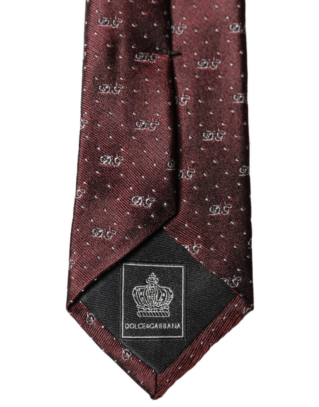 Dolce & Gabbana Burgunderfarbene Krawatte mit Logo-Monogramm aus Seide, verstellbar für Herren