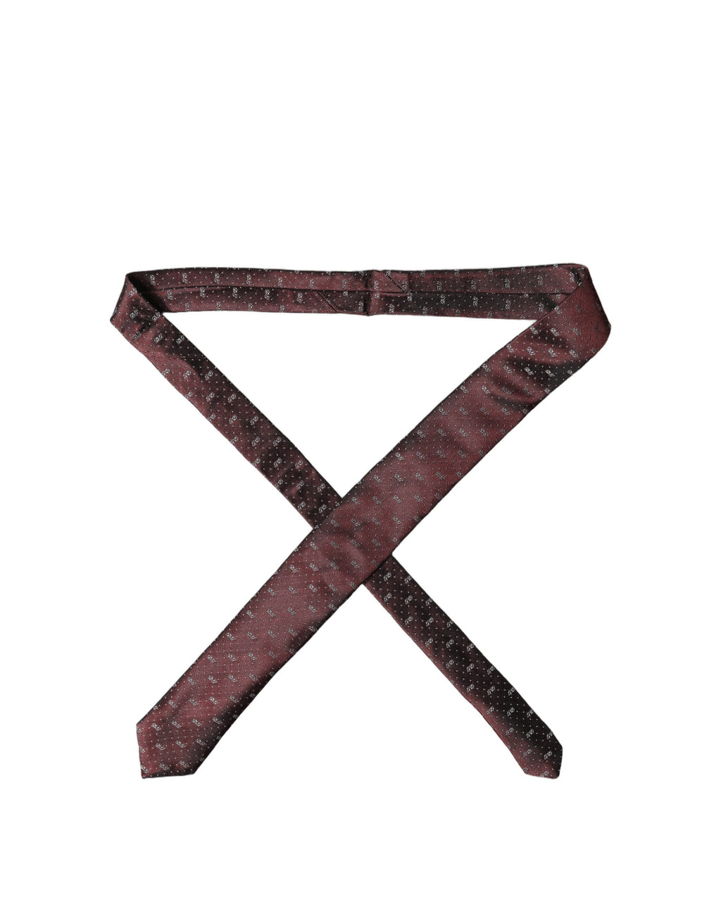 Dolce & Gabbana Burgunderfarbene Krawatte mit Logo-Monogramm aus Seide, verstellbar für Herren