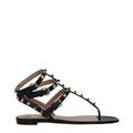 Valentino Garavani Schwarze Leder-Flip-Flop-Sandalen