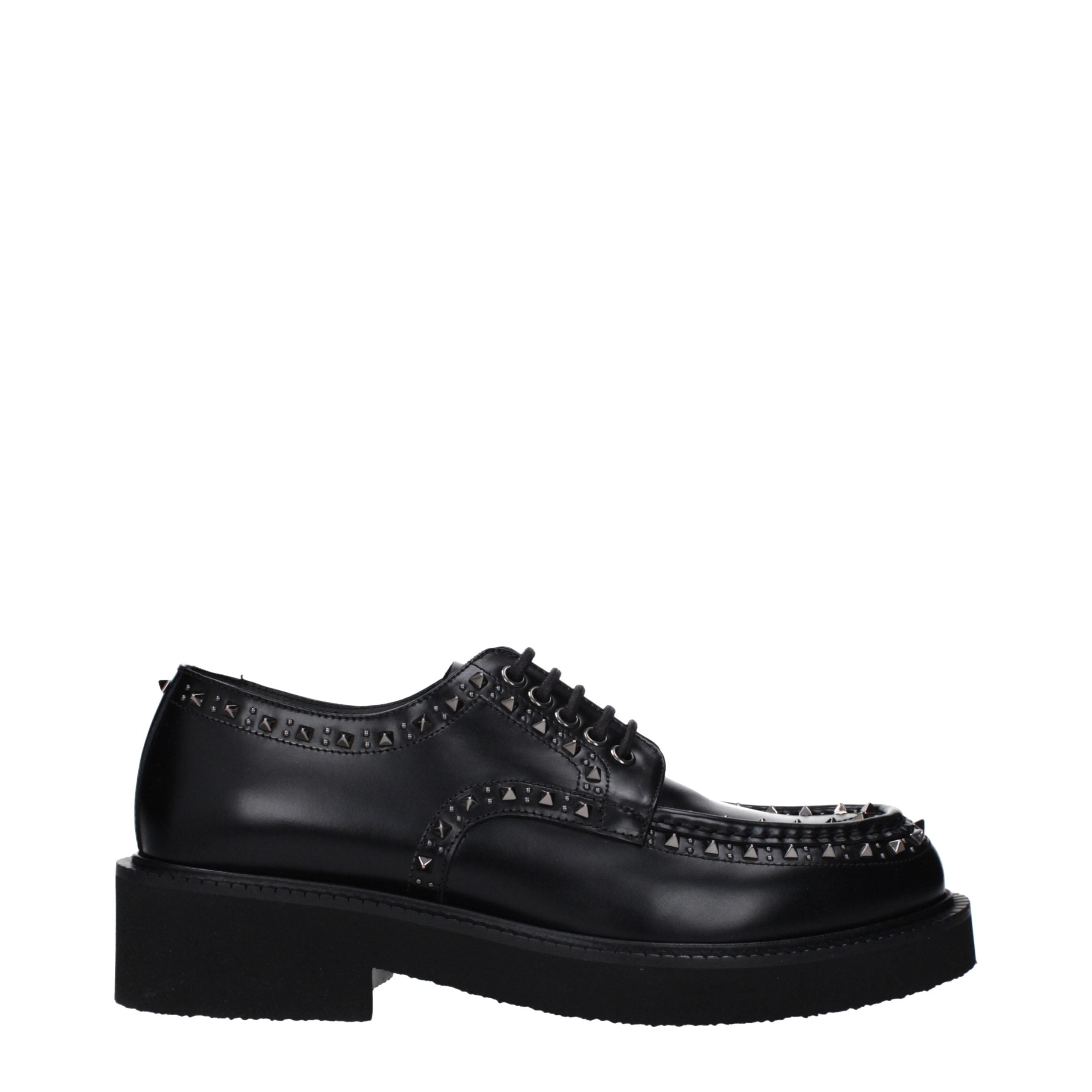 Valentino Garavani Schwarze Oxford- und Derby-Schuhe aus Leder