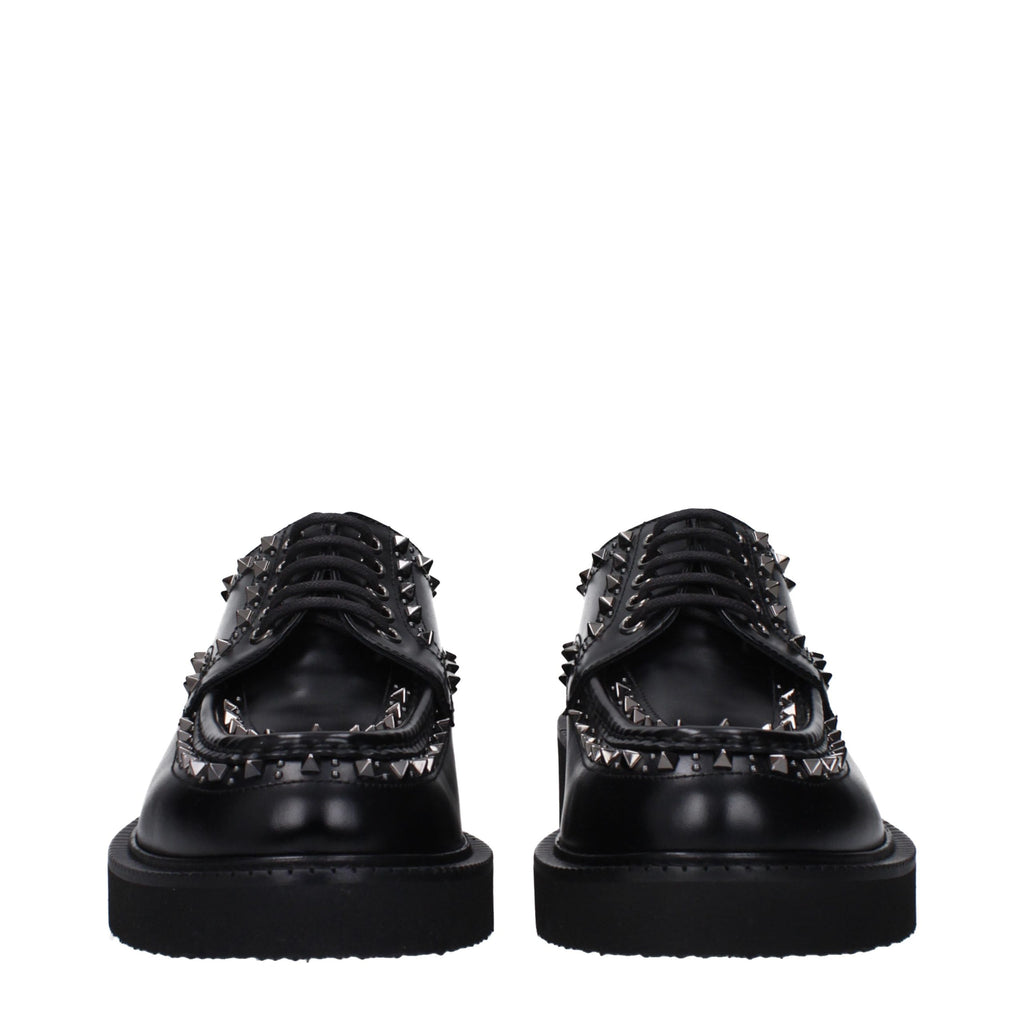 Valentino Garavani Schwarze Oxford- und Derby-Schuhe aus Leder