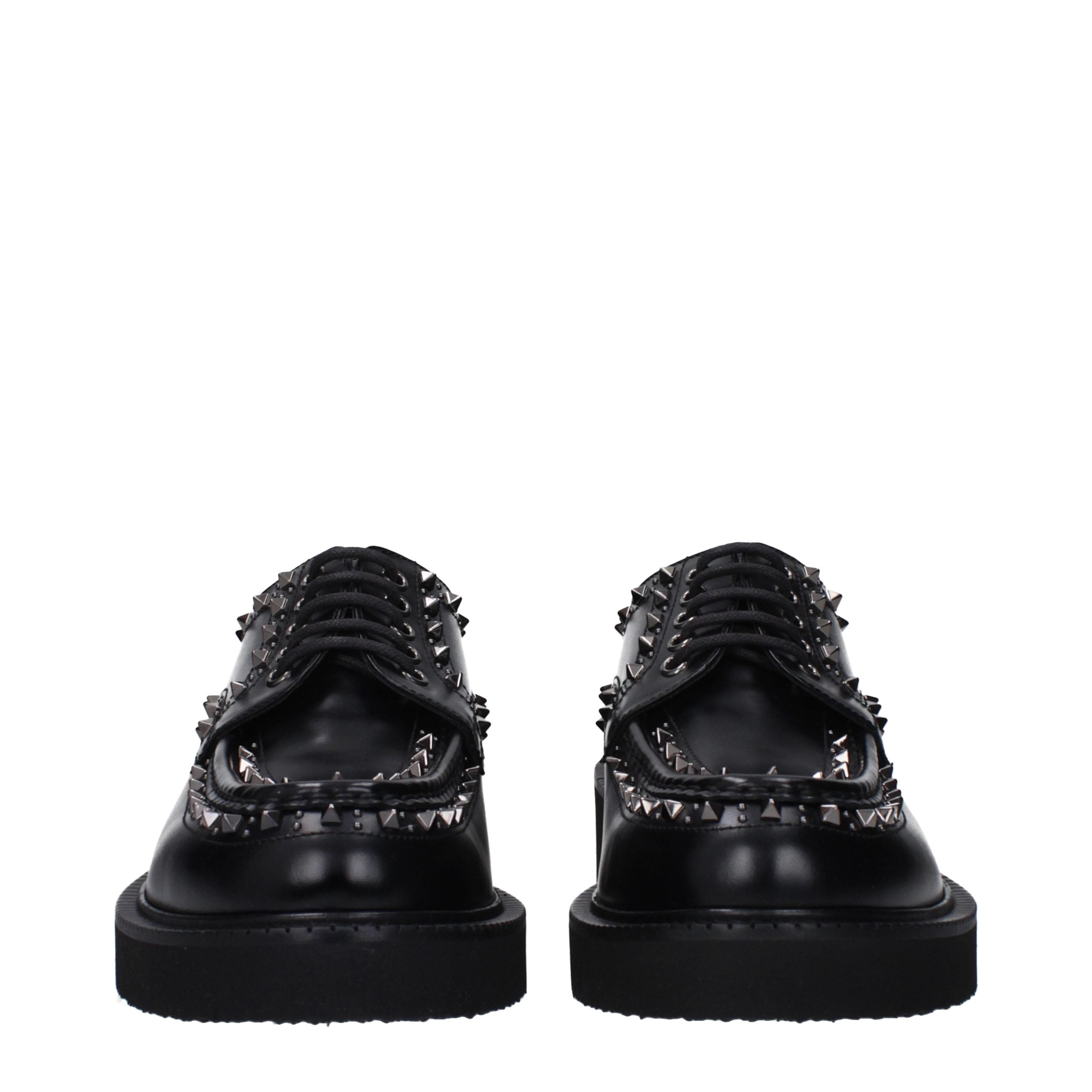 Valentino Garavani Schwarze Oxford- und Derby-Schuhe aus Leder