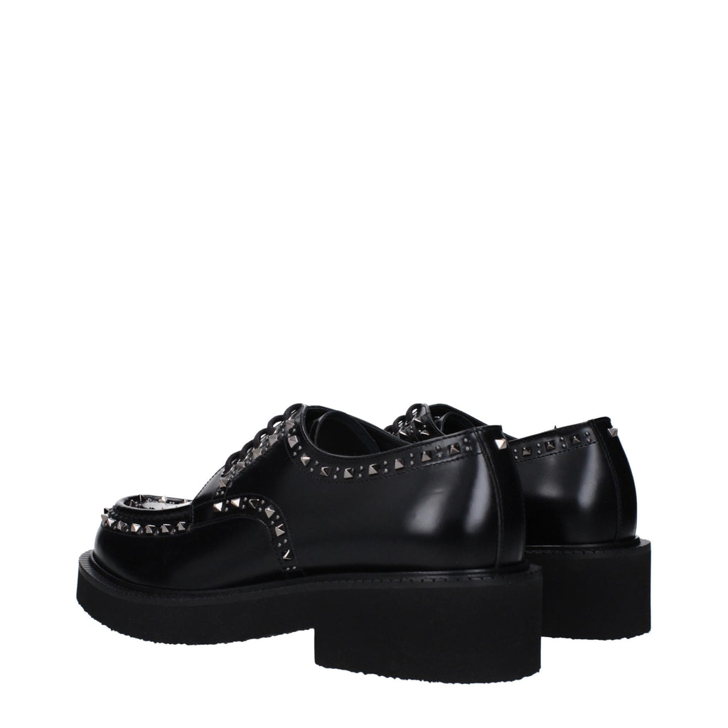 Valentino Garavani Schwarze Oxford- und Derby-Schuhe aus Leder