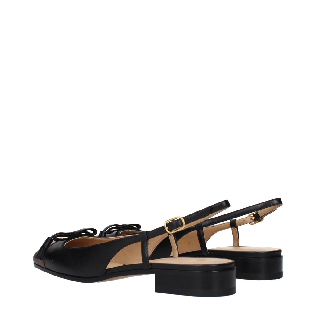 Valentino Garavani Schwarze Ballerinas aus Leder
