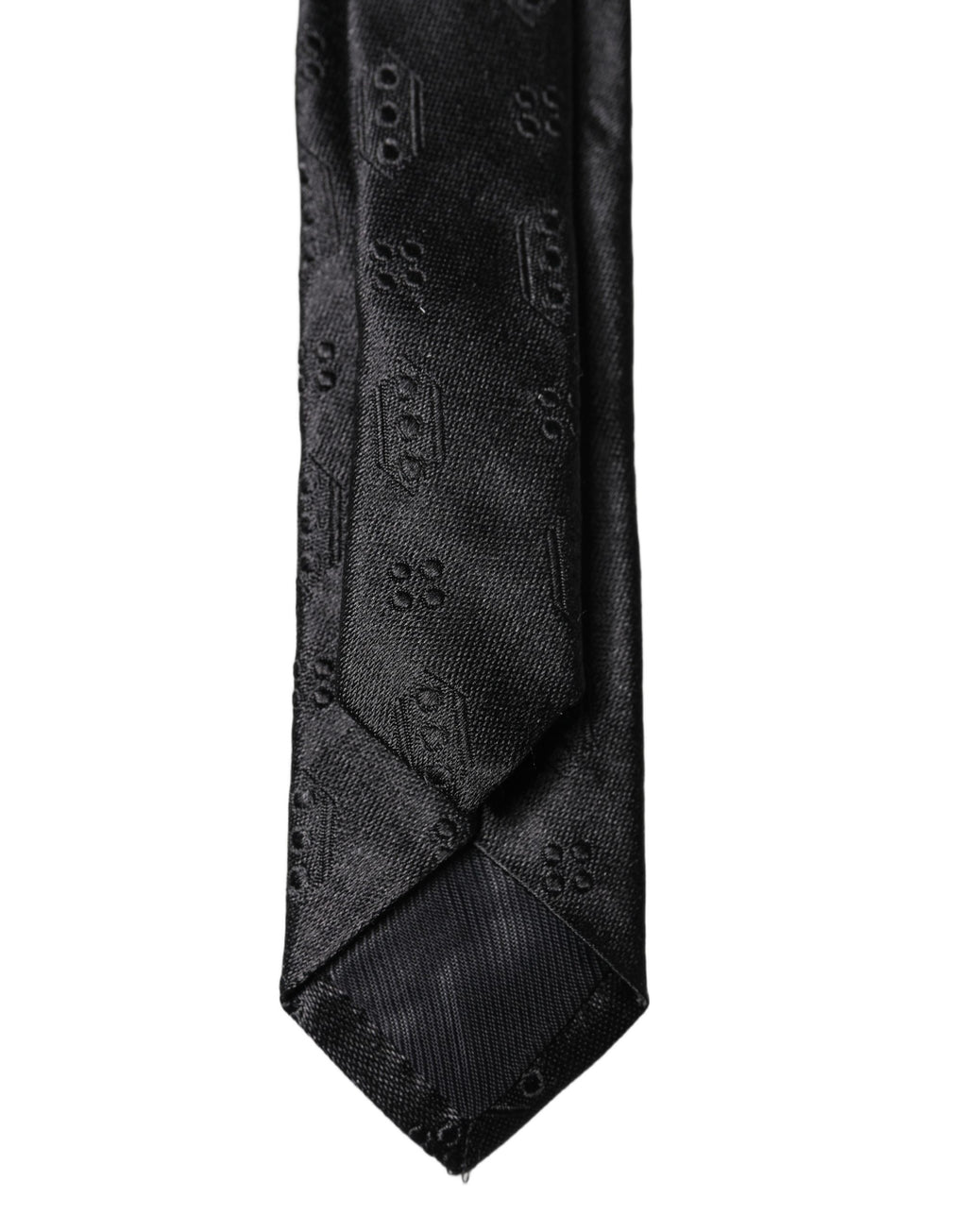 Dolce & Gabbana Schwarze gemusterte Krawatte aus 100 % Seide, verstellbar für Herren
