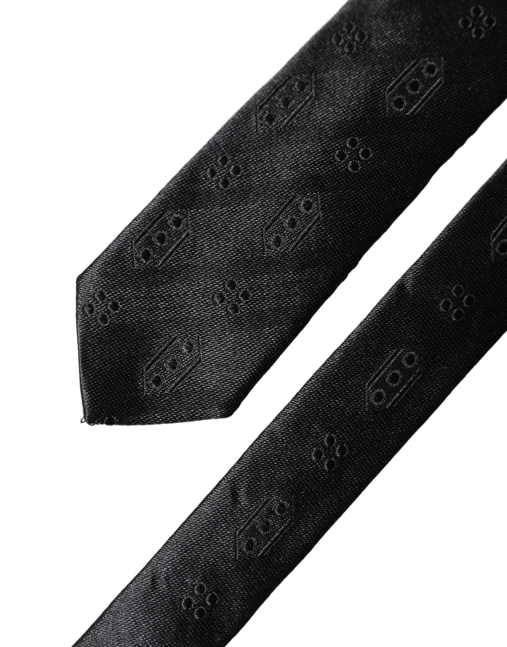 Dolce & Gabbana Schwarze gemusterte Krawatte aus 100 % Seide, verstellbar für Herren
