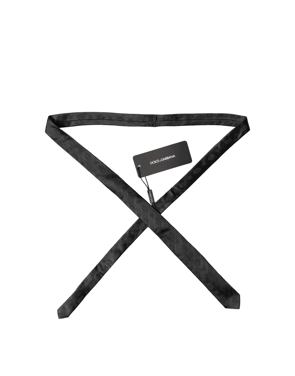 Dolce & Gabbana Schwarze gemusterte Krawatte aus 100 % Seide, verstellbar für Herren