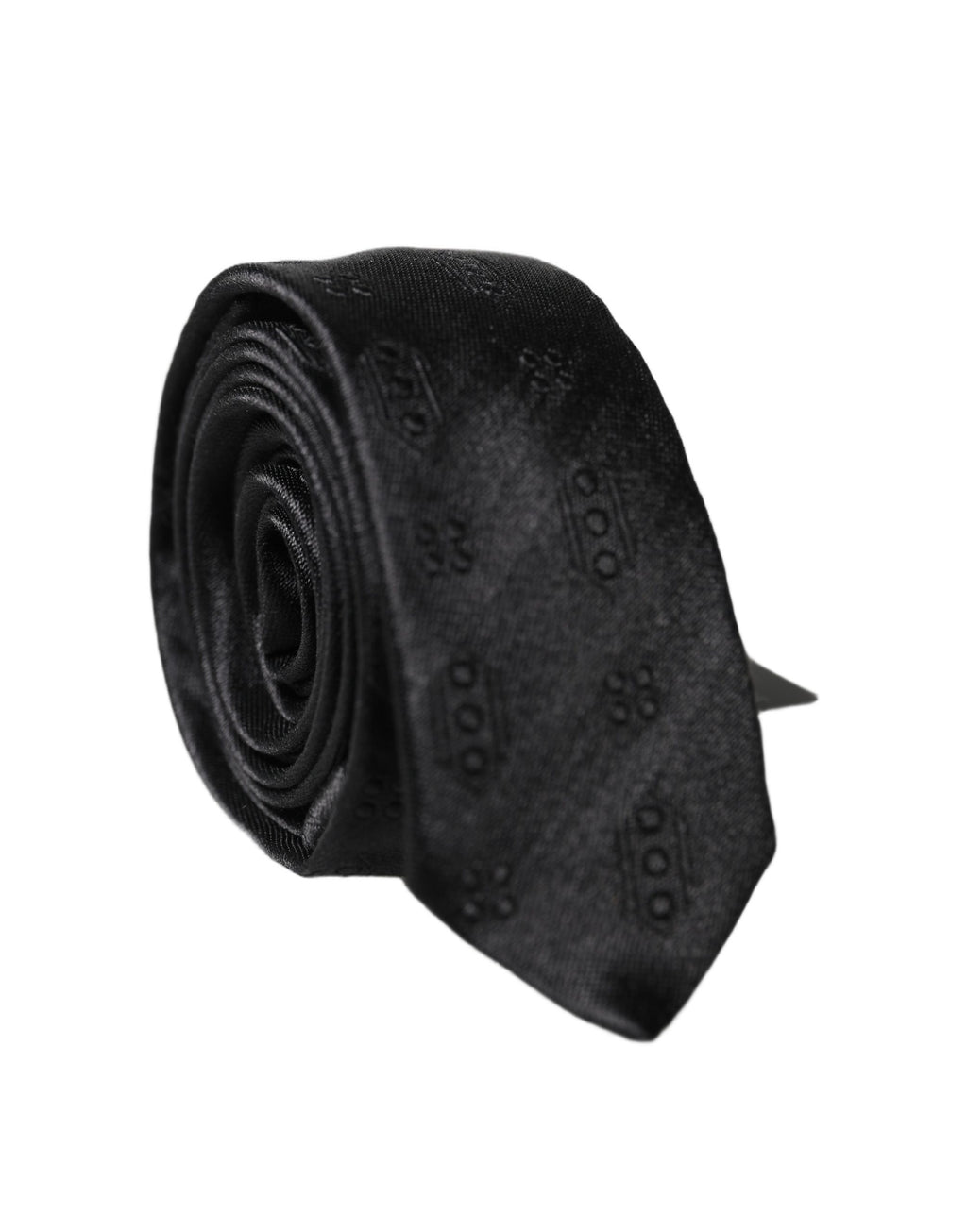 Dolce & Gabbana Schwarze gemusterte Krawatte aus 100 % Seide, verstellbar für Herren