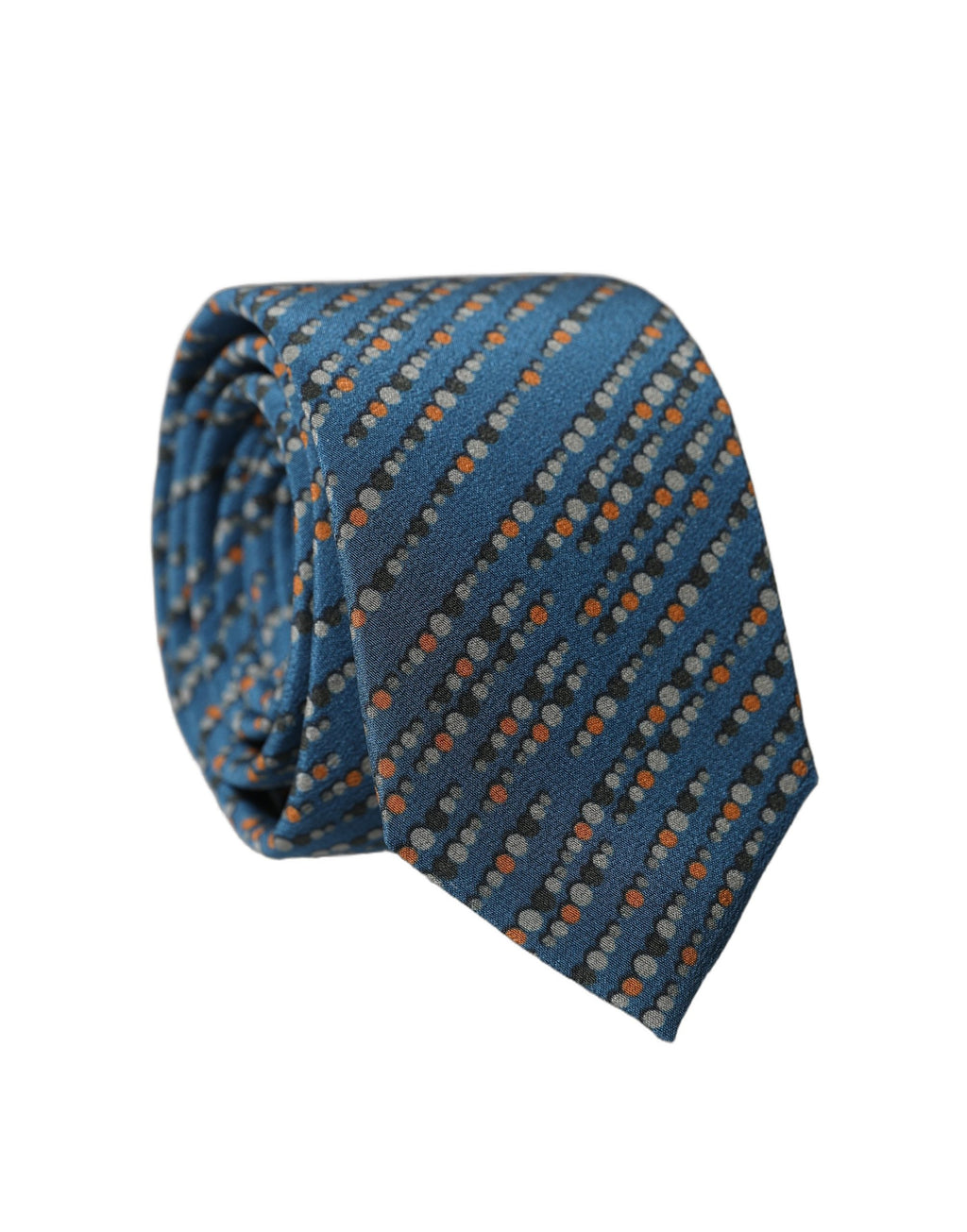 Dolce & Gabbana Blau gemusterte, verstellbare Herren-Krawatte aus 100 % Seide