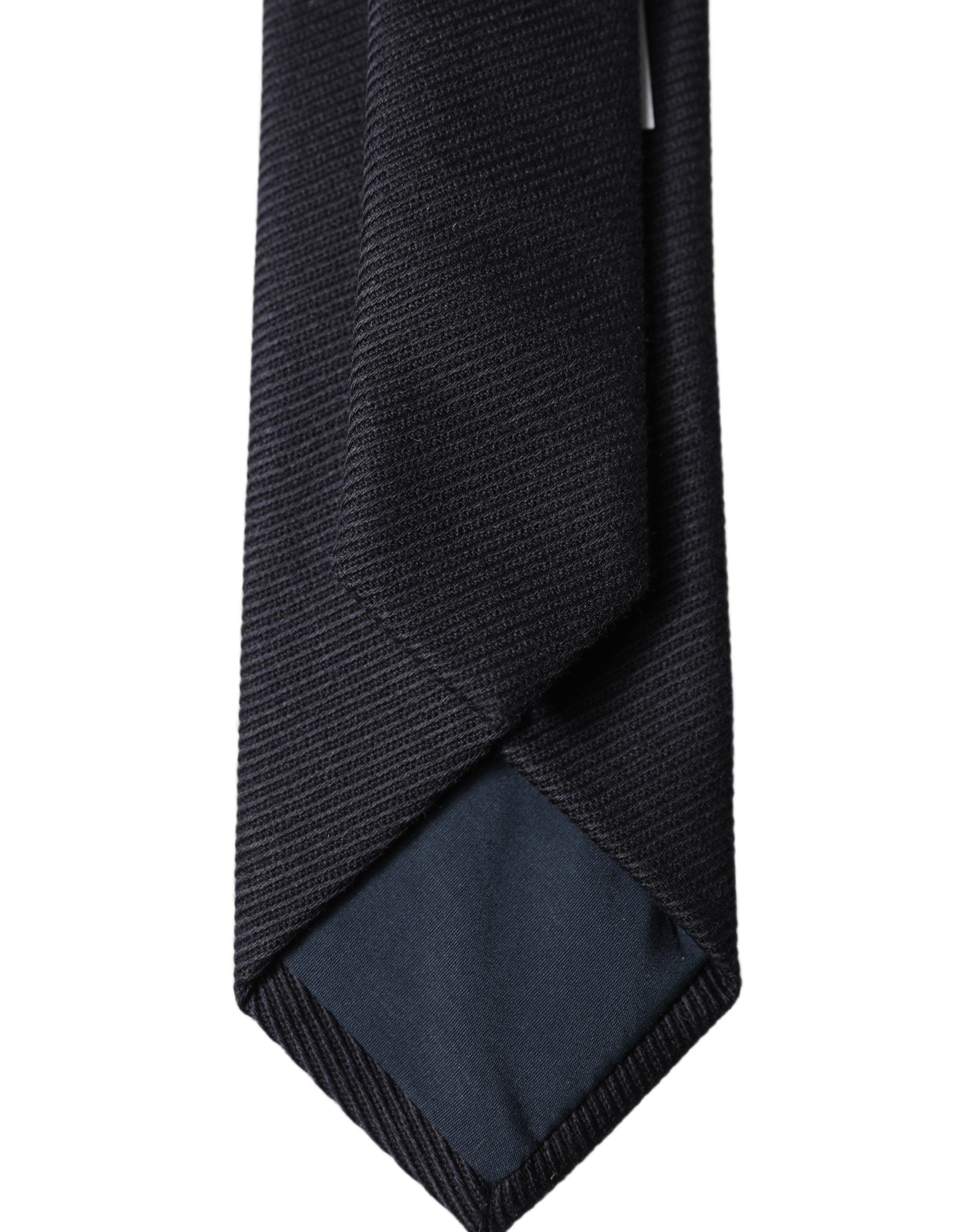 Dolce & Gabbana Schwarze Seidenkrawatte für Herren, 100% Seide, verstellbar