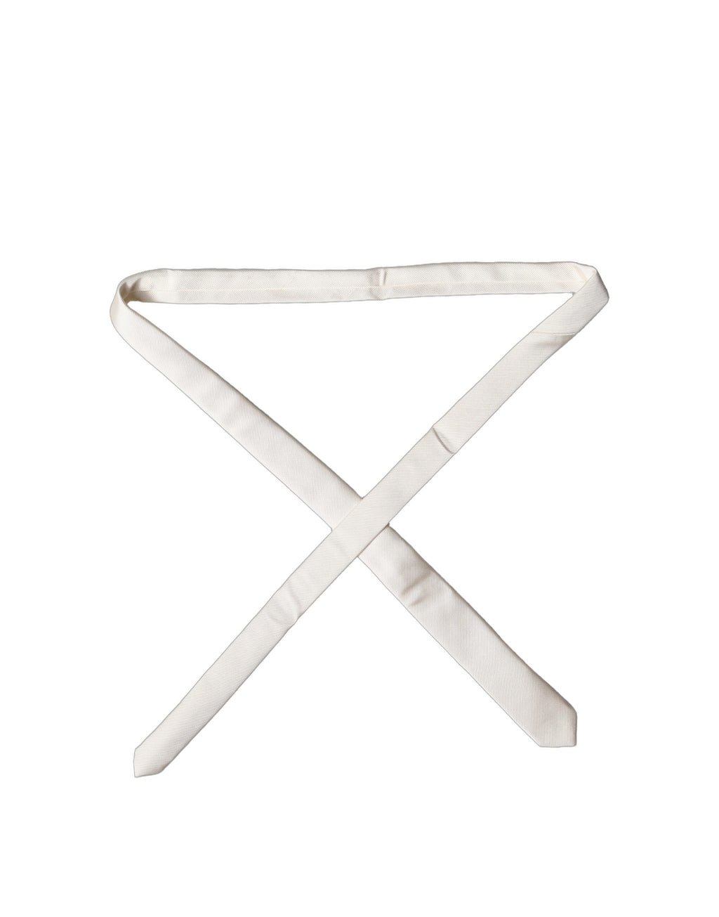 Dolce & Gabbana Off White Uni 100% Seide Verstellbare Herren Krawatte