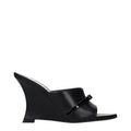 Versace Schwarze Keilsandalen aus Leder