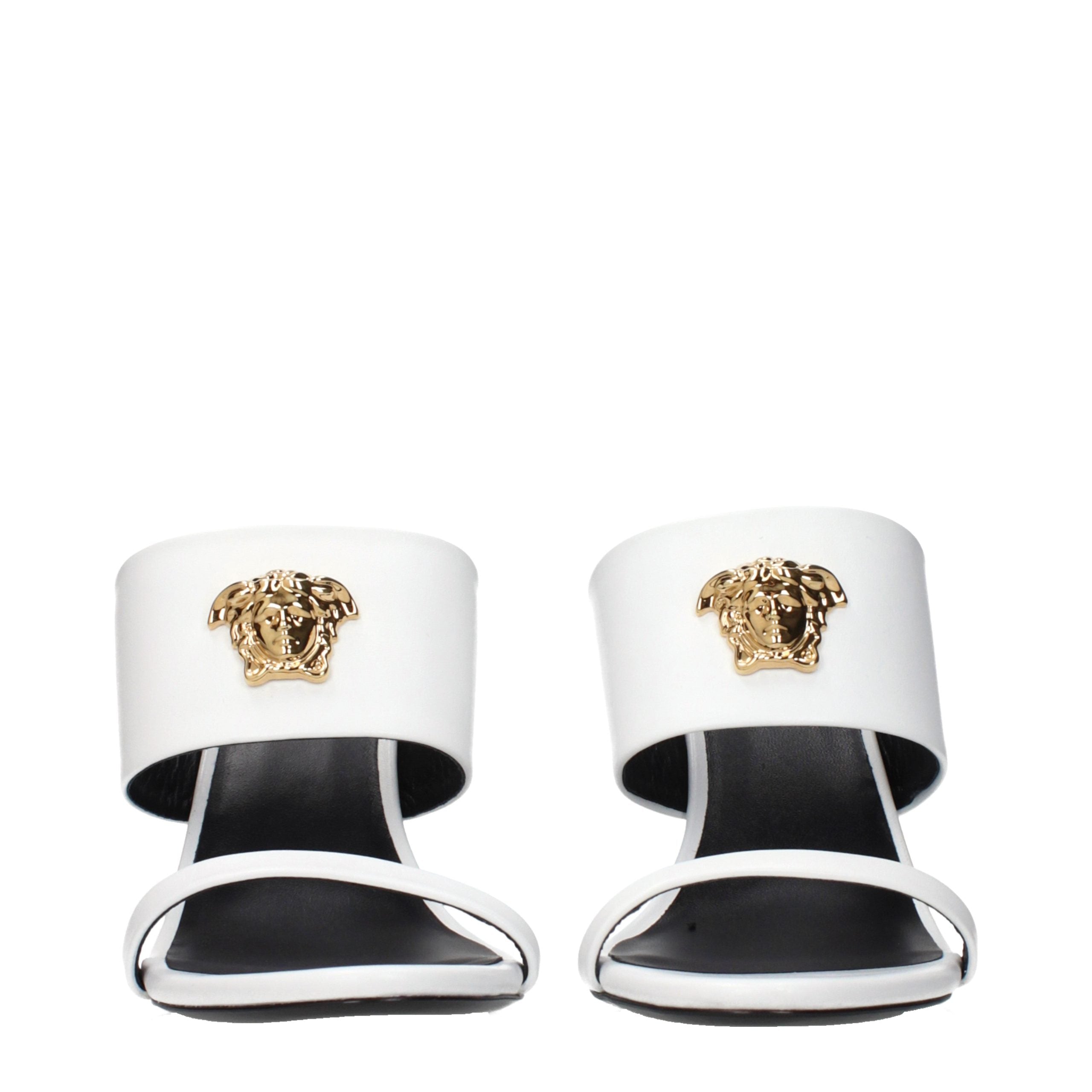 Versace Weiße Leder-Stiletto-Sandalen