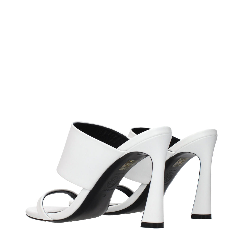 Versace Weiße Leder-Stiletto-Sandalen