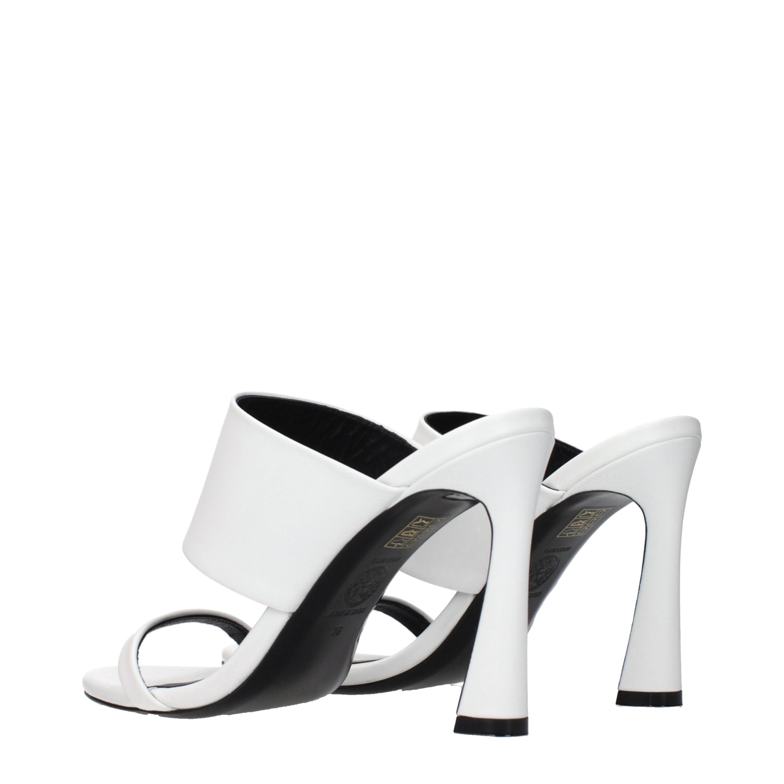 Versace Weiße Leder-Stiletto-Sandalen