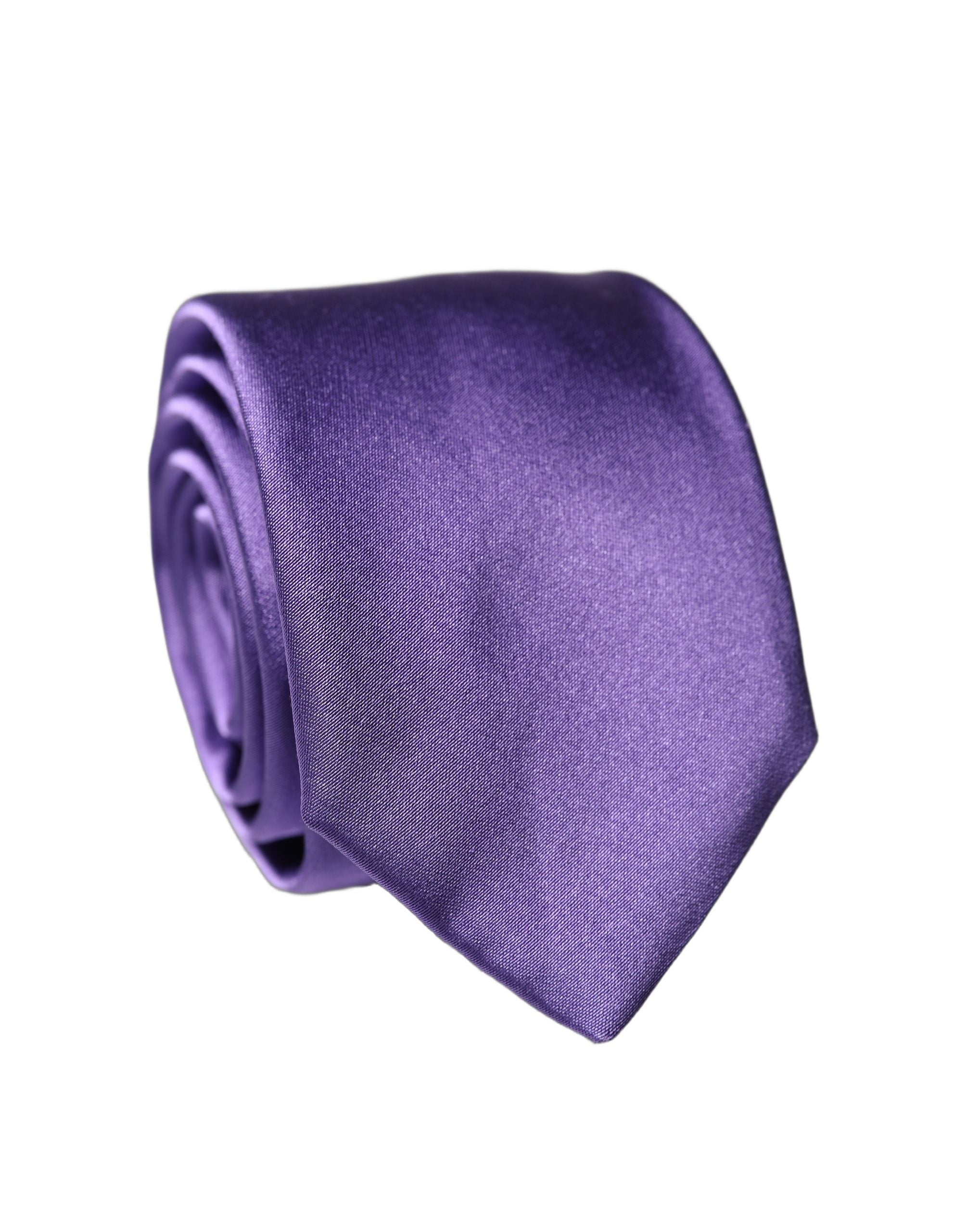 Dolce & Gabbana Violette Seidenkrawatte 100% Seide Verstellbar Herren Krawatte