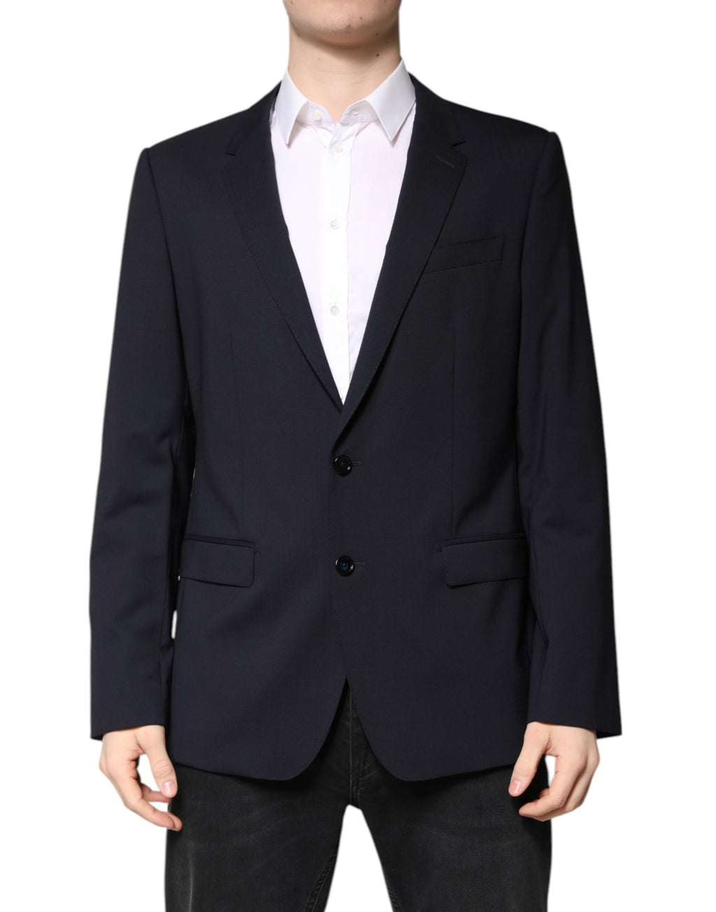 Dolce & Gabbana Blazer MARTINI Dunkelblau Woll-Sakko Einreiher