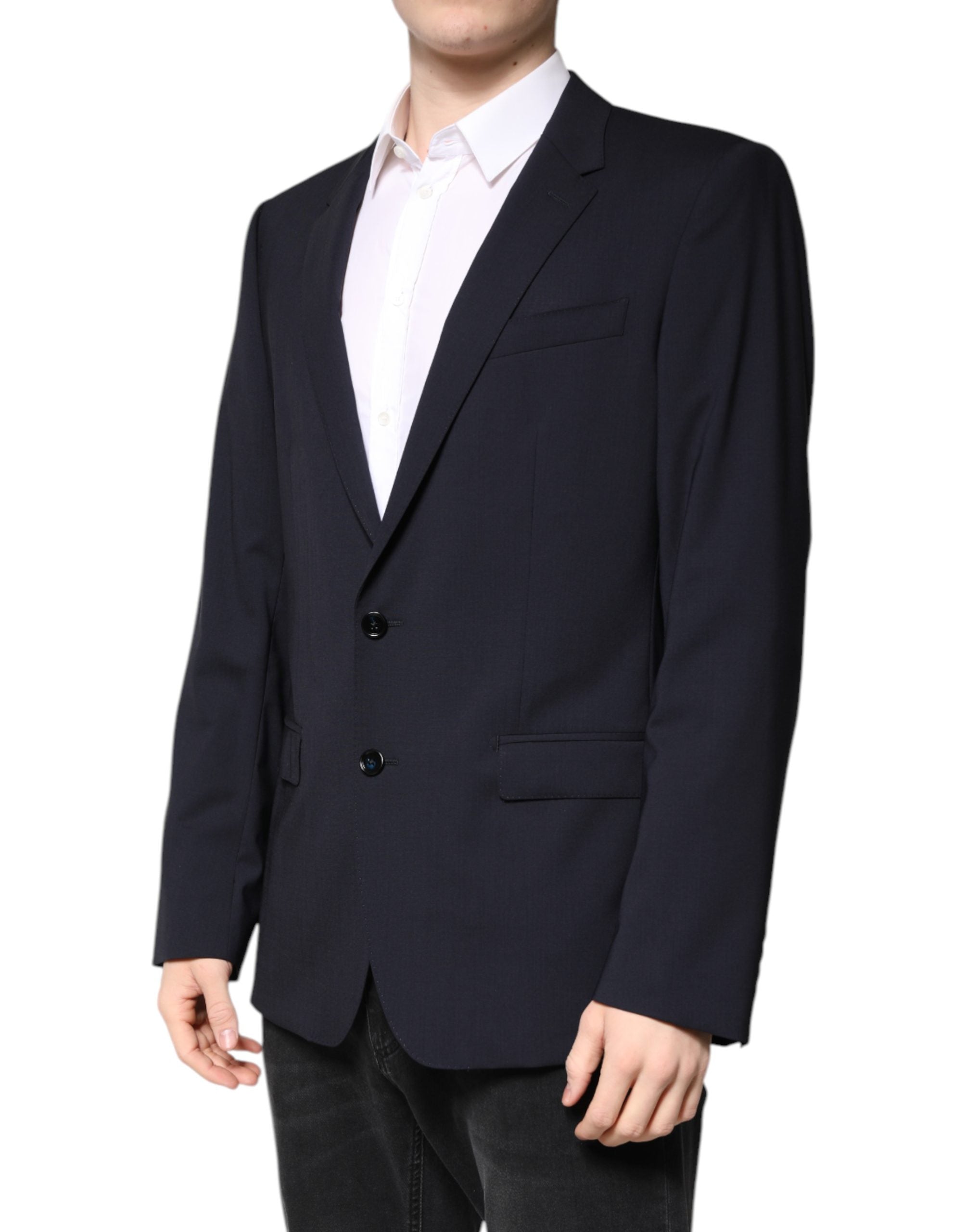 Dolce & Gabbana Blazer MARTINI Dunkelblau Woll-Sakko Einreiher