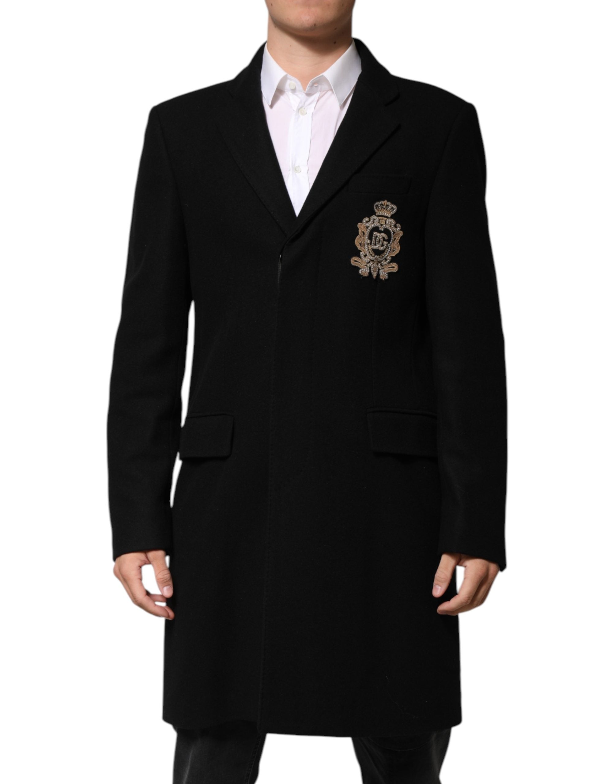 Dolce & Gabbana Schwarzer Blazer mit heraldischem Patch
