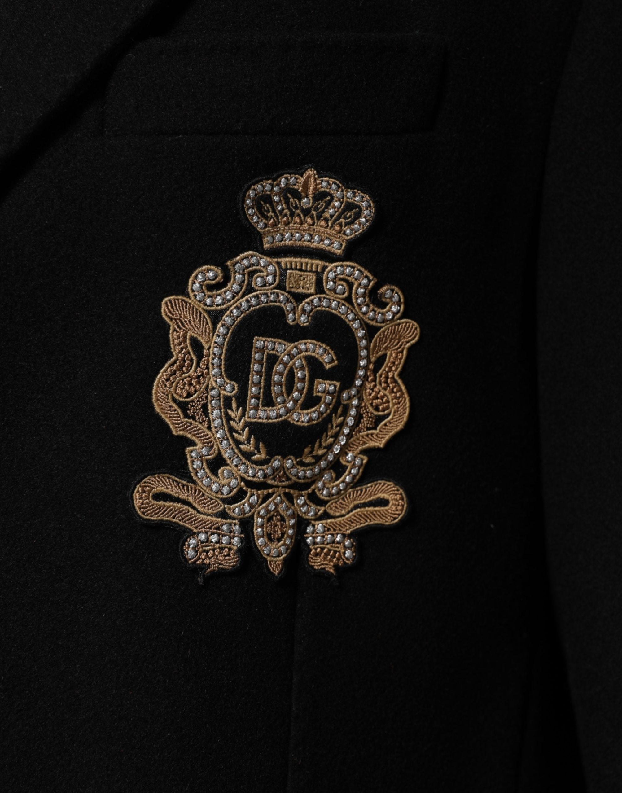 Dolce & Gabbana Schwarzer Blazer mit heraldischem Patch