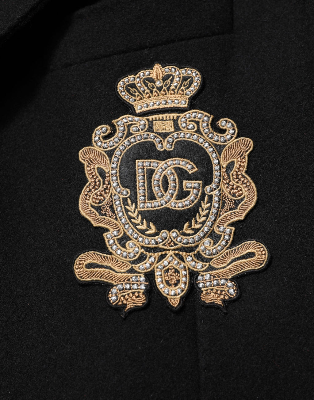 Dolce & Gabbana Schwarzer Blazer mit heraldischem Patch