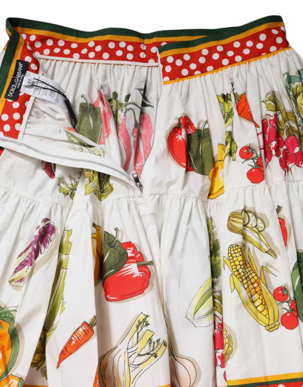 Dolce & Gabbana Kurzer Popeline-Minirock mit buntem Gemüseprint
