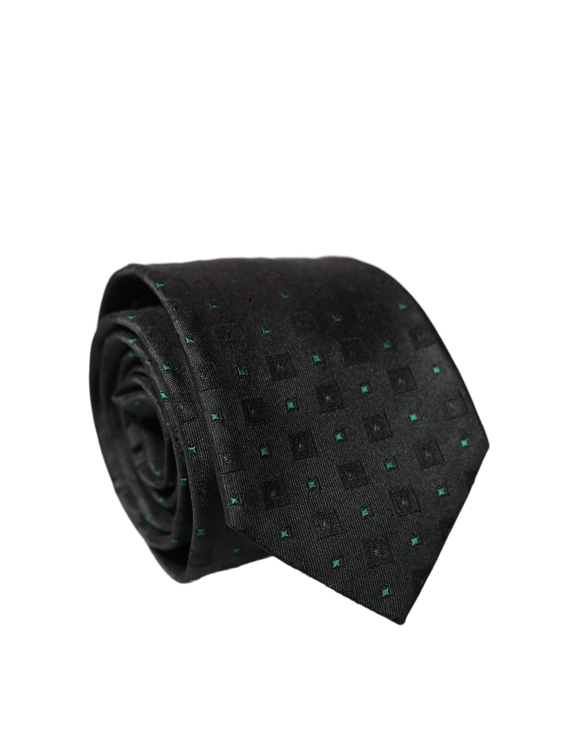 Dolce & Gabbana Schwarze geometrische Seidenkrawatte für Herren, verstellbar