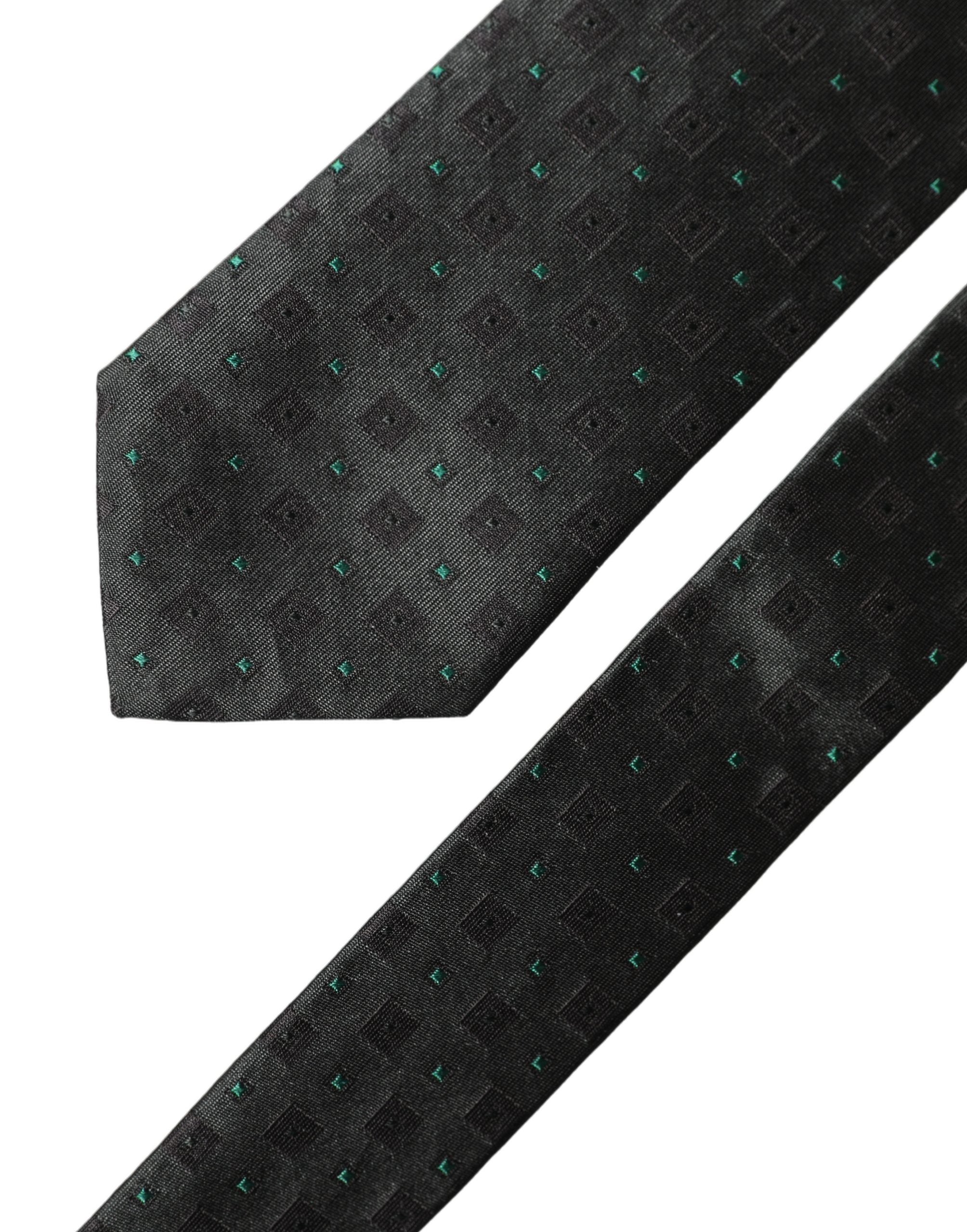 Dolce & Gabbana Schwarze geometrische Seidenkrawatte für Herren, verstellbar