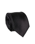 Dolce & Gabbana Schwarze einfarbige Seidensatin-Krawatte für Herren, breit und verstellbar