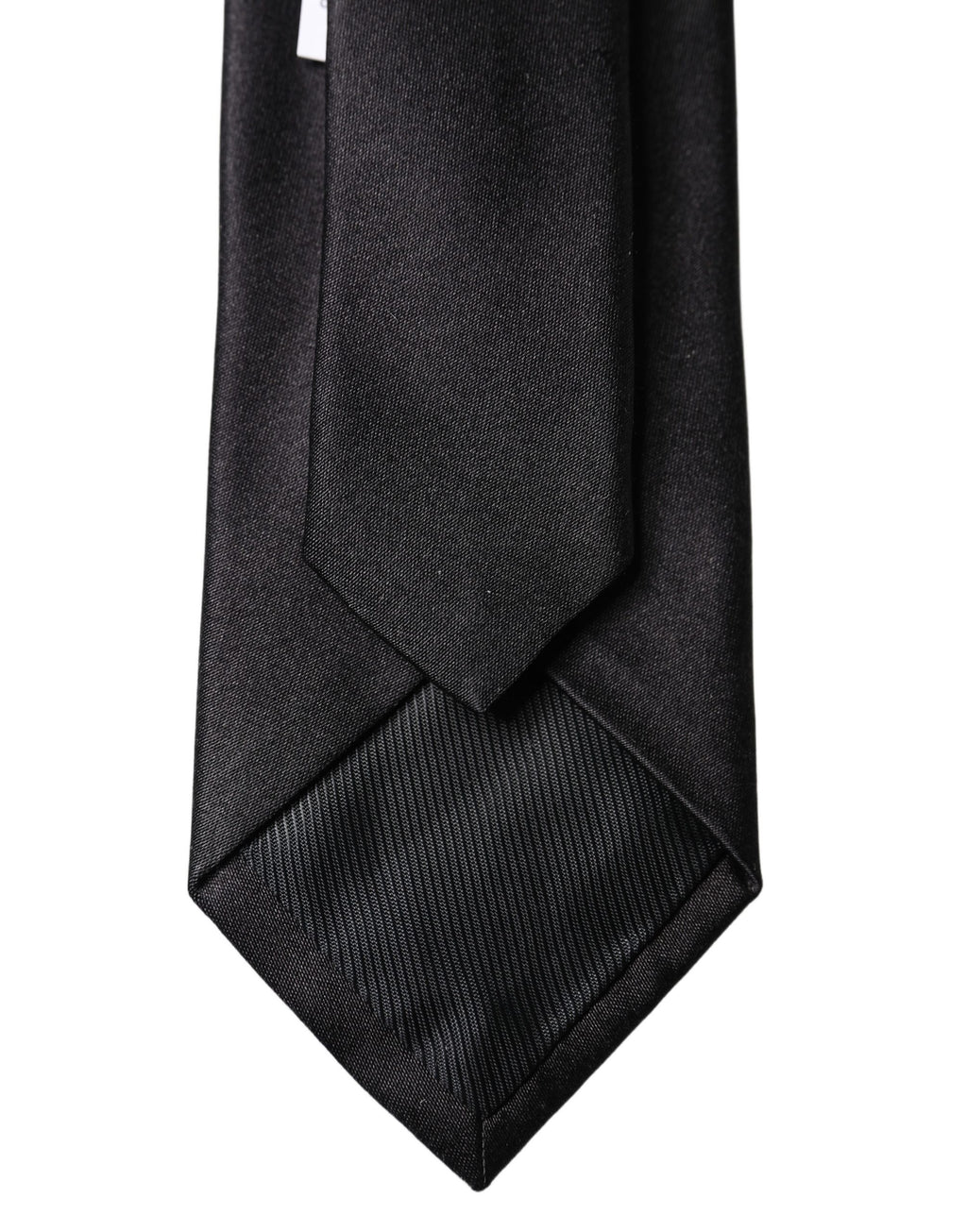 Dolce & Gabbana Schwarze einfarbige Seidensatin-Krawatte für Herren, breit und verstellbar