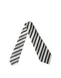 Dolce & Gabbana Schwarze und weiße gestreifte Seiden-Krawatte für Damen, verstellbar