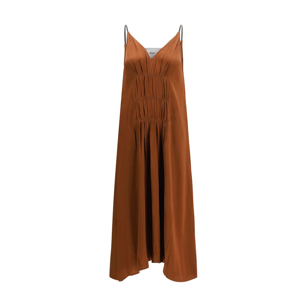 Prada Braunes Cocktailkleid aus Acetat