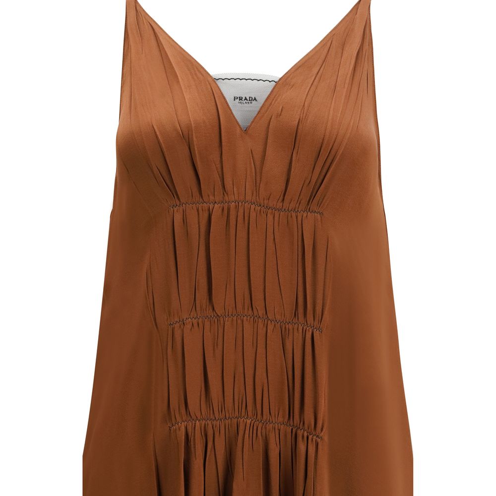 Prada Braunes Cocktailkleid aus Acetat
