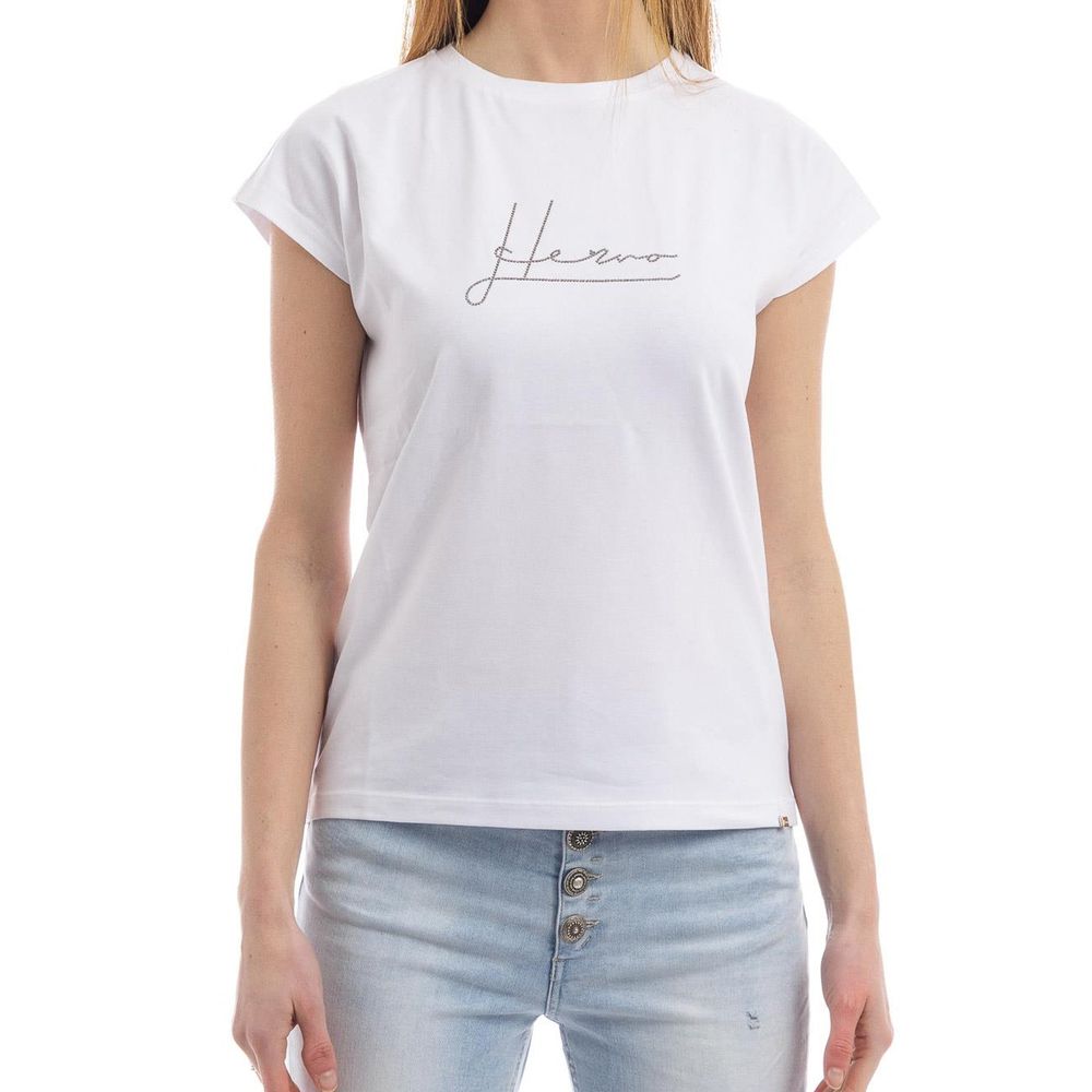 Herno Weißes Baumwoll-T-Shirt