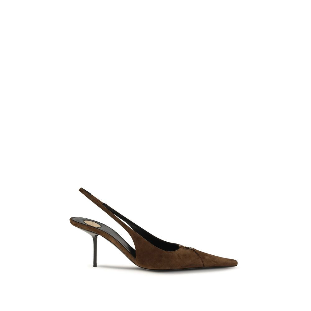 Saint Laurent Braune Kalbsleder Bos Taurus High Heel Pumps