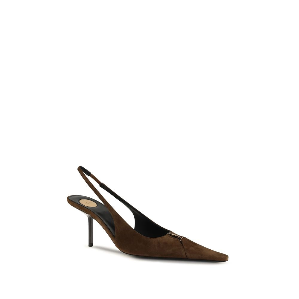 Saint Laurent Braune Kalbsleder Bos Taurus High Heel Pumps