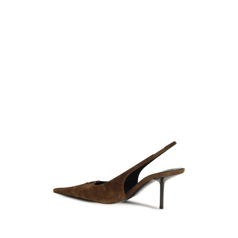 Saint Laurent Braune Kalbsleder Bos Taurus High Heel Pumps