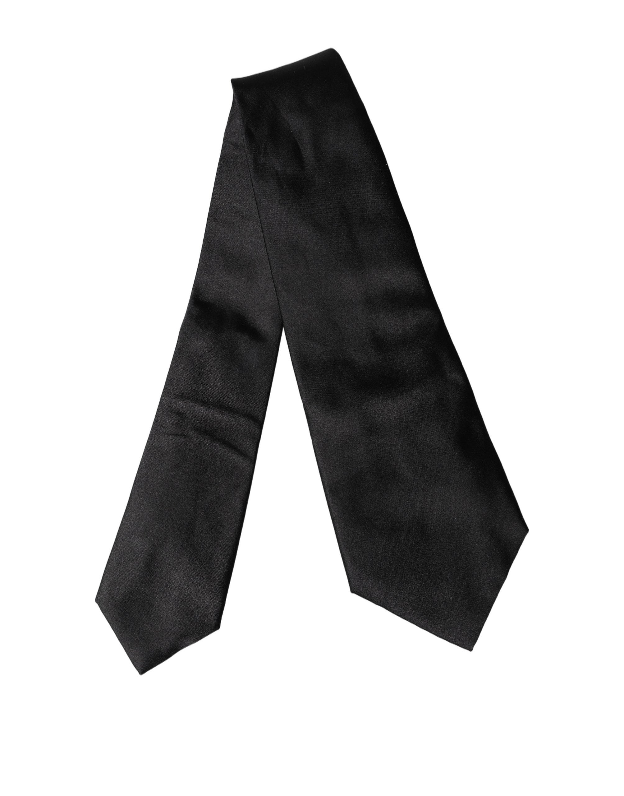 Dolce & Gabbana Schwarze Seiden-Satin-Krawatte zum Binden für Damen