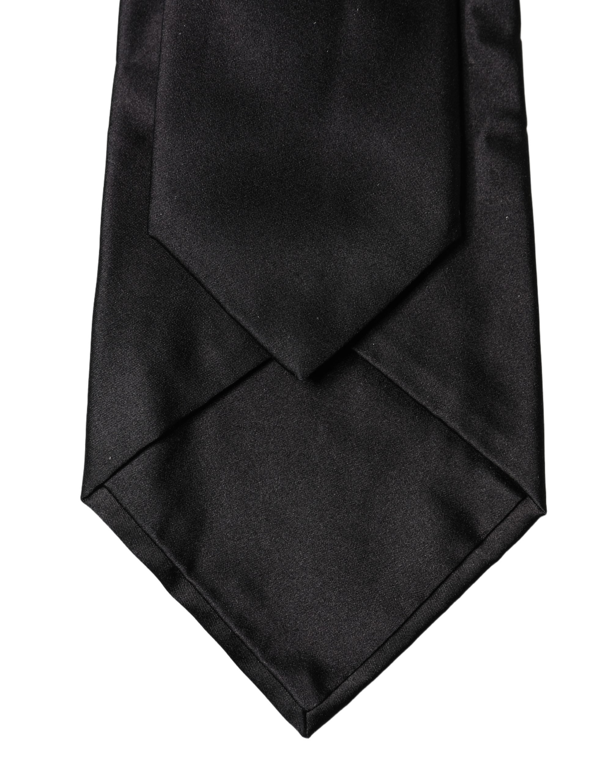 Dolce & Gabbana Schwarze Seiden-Satin-Krawatte zum Binden für Damen