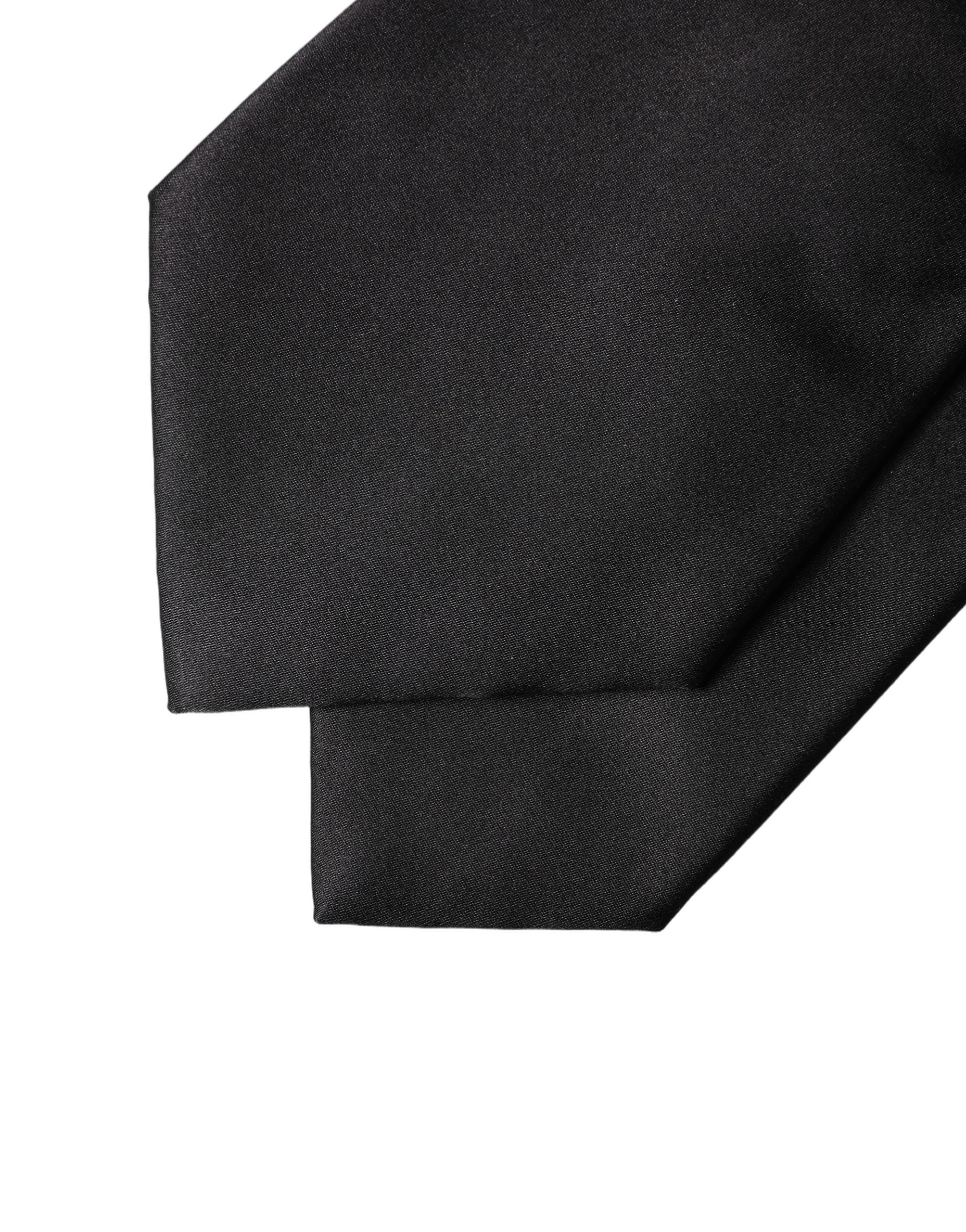Dolce & Gabbana Schwarze Seiden-Satin-Krawatte zum Binden für Damen